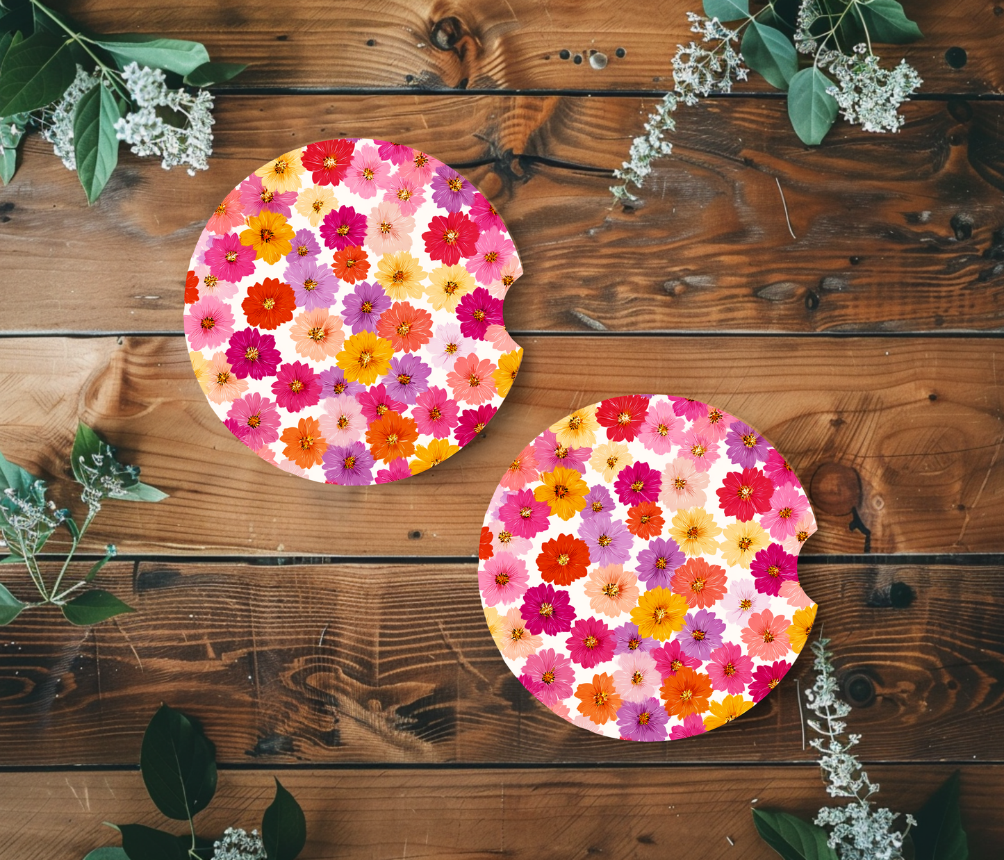Floral Car Coasters
