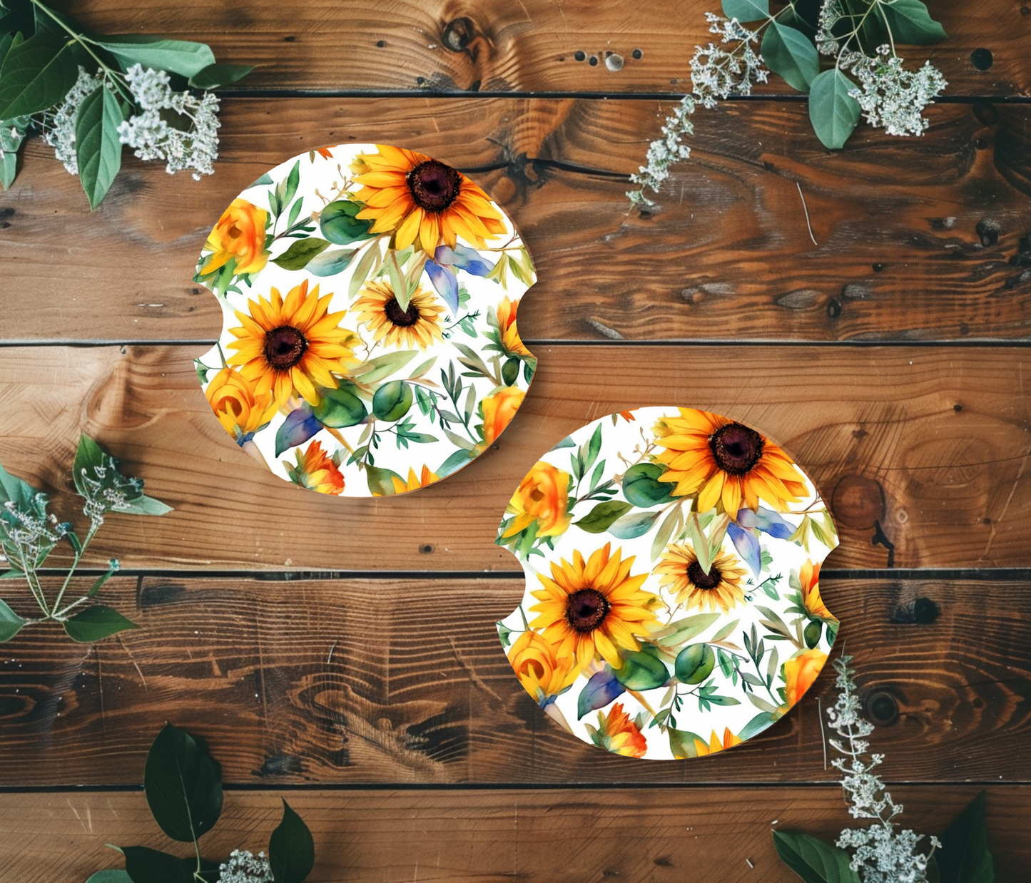 Sunflower Car Coasters