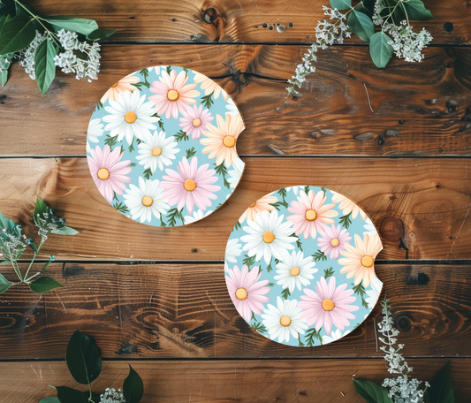 Daisy Car Coasters