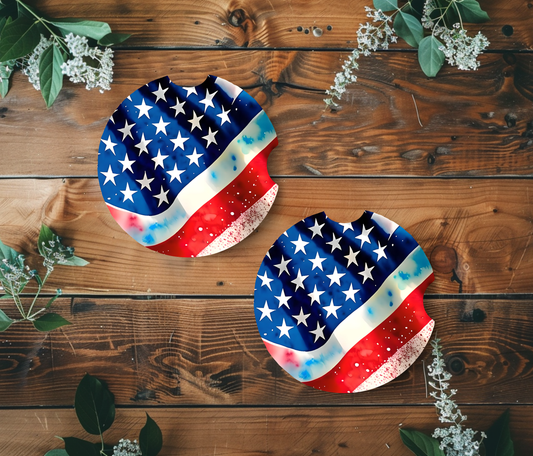 American Flag Car Coasters
