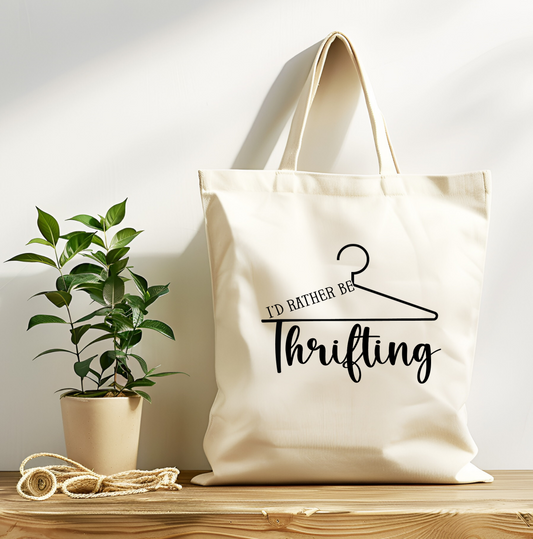 I'd Rather be Thrifting Canvas Tote Bag