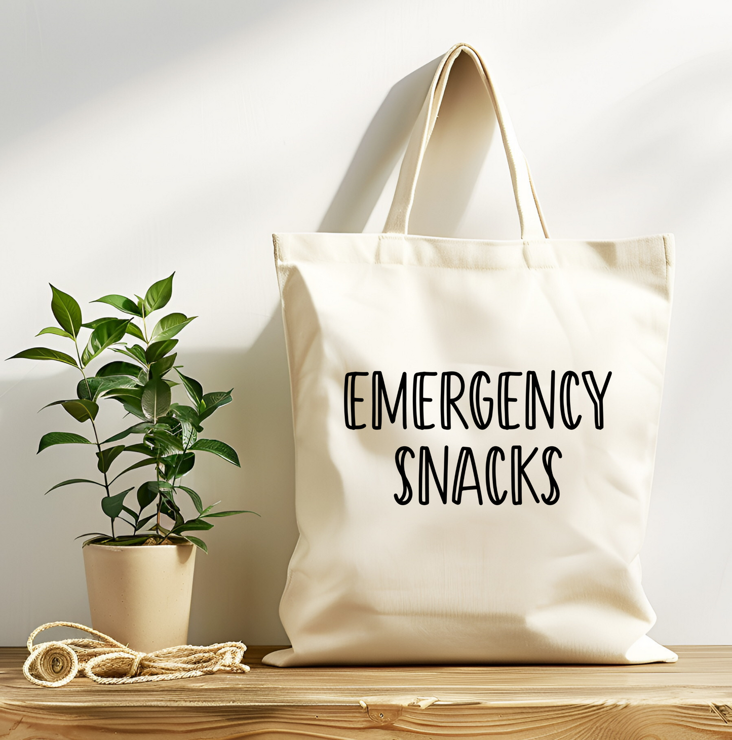 Emergency Snacks Canvas Tote Bag