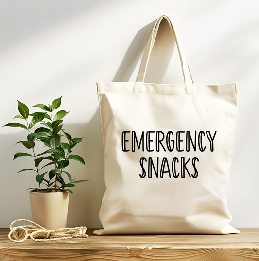 Emergency Snacks Canvas Tote Bag